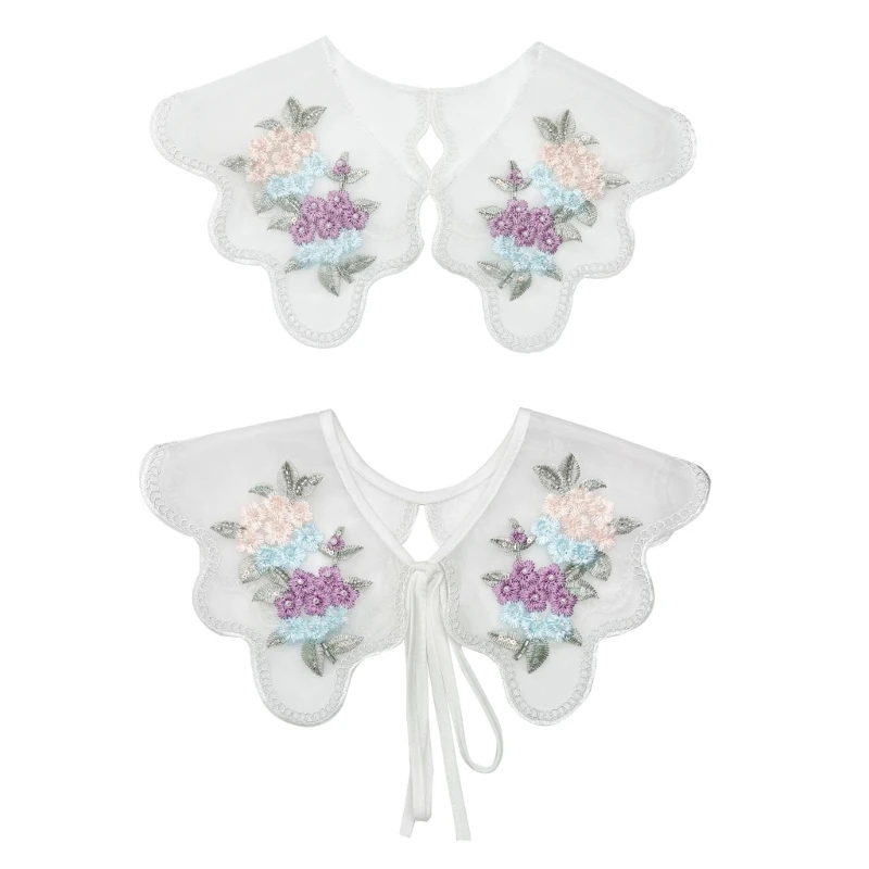 Embroidered Colorful Flower Lace Detachable False Collar for Women Capes Shawl Drop shipping
Embroidered Colorful Flower Lace Detachable False Collar for Women Capes Shawl Drop shipping