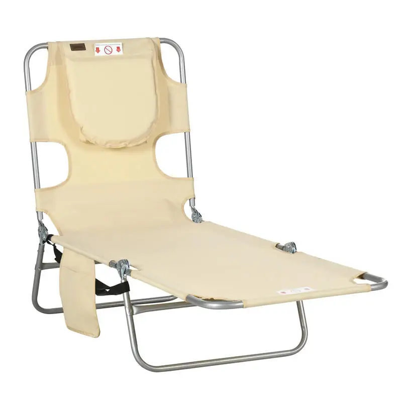 Outsunny Tanning Chair with Face Hole, 5-Level Adjustable Outdoor Chaise Lounge Chair with Pillow for Beach, Pool, Beige
Outsunny Tanning Chair with Face Hole, 5-Level Adjustable Outdoor Chaise Lounge Chair with Pillow for Beach, Pool, Beige