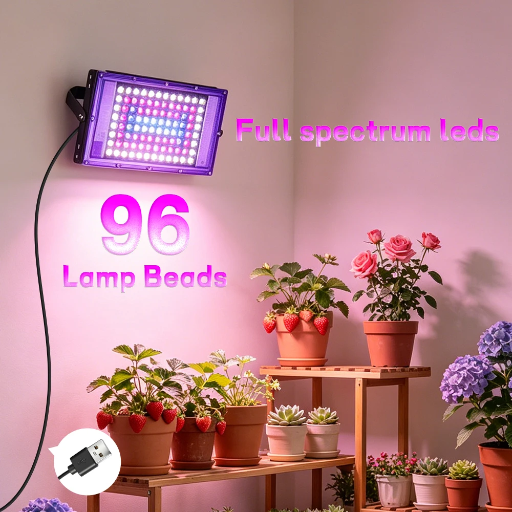 96 LEDs Full Spectrum Grow Light USB Powered for Indoor Plants, Ramadan & Easter Gardening Decor Plant Growth Lamp
96 LEDs Full Spectrum Grow Light USB Powered for Indoor Plants, Ramadan & Easter Gardening Decor Plant Growth Lamp