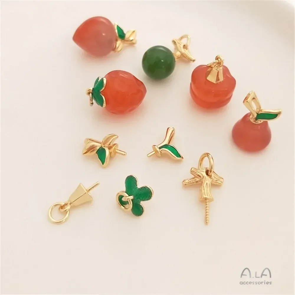Green Leaf Petal Branch Half Hole Holder 14K Gold-plated Crystal Jade Pearl Pendant Flower Holder Handmade DIY Accessories C073
Green Leaf Petal Branch Half Hole Holder 14K Gold-plated Crystal Jade Pearl Pendant Flower Holder Handmade DIY Accessories C073