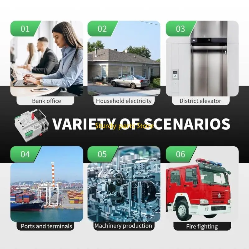97QC ATS Automatic/Manual Transfer Switches 2P 100A Din Mounted Controller
