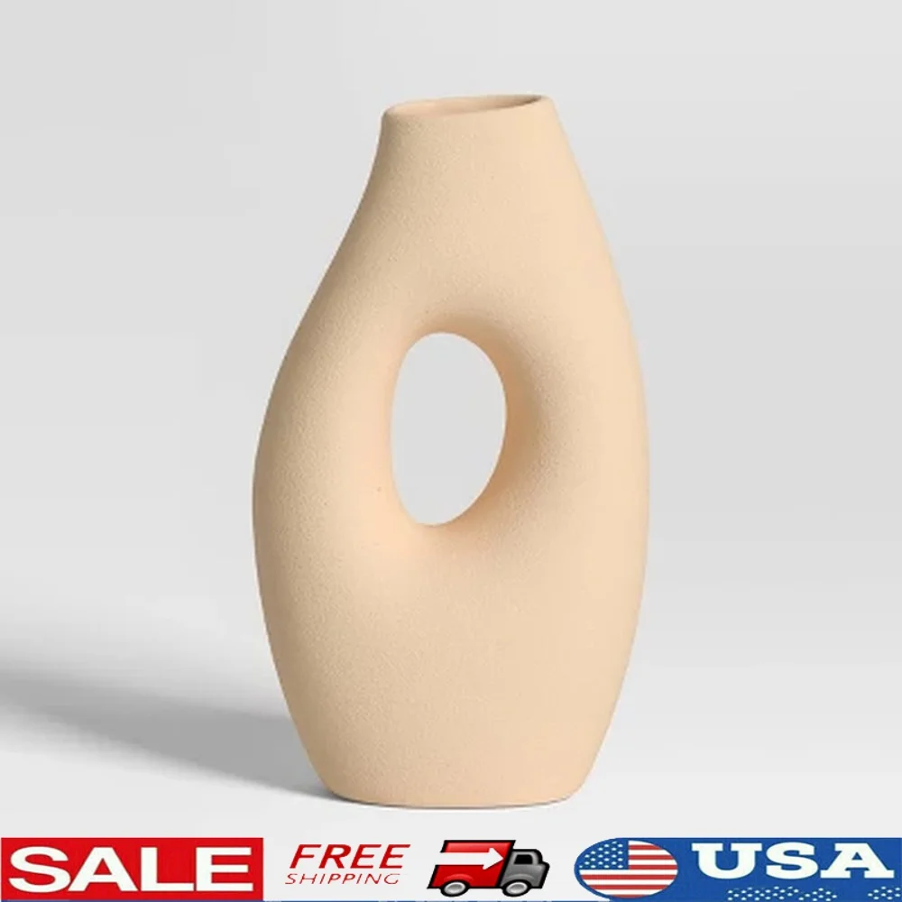 Ceramic Organic Modern Ring Vase Watertight Hand Wash Tabletop Decor Unique Accent Piece Novelty Design Home Decoration
Ceramic Organic Modern Ring Vase Watertight Hand Wash Tabletop Decor Unique Accent Piece Novelty Design Home Decoration