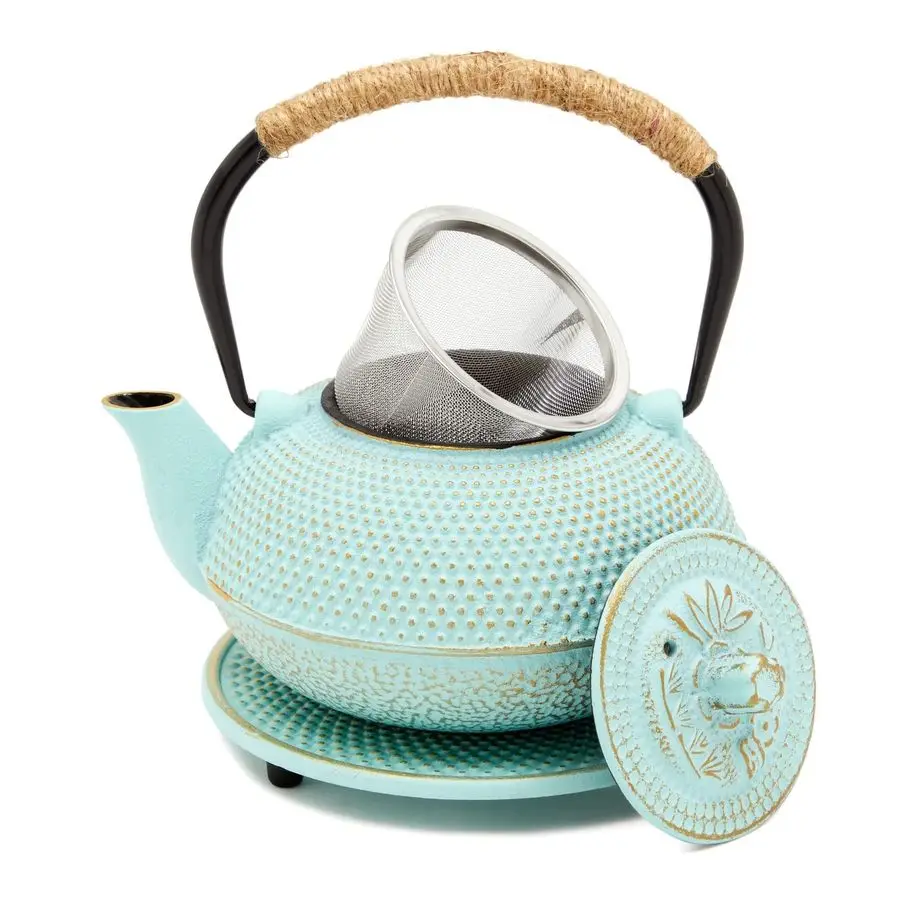 Cast Iron Tea Kettle with Infuser Green, 18 oz 500 ml, 3Piece Set Teapot for Brewing Loose Leaf Tea Stovetop Safe Tetsubin Set w
Cast Iron Tea Kettle with Infuser Green, 18 oz 500 ml, 3Piece Set Teapot for Brewing Loose Leaf Tea Stovetop Safe Tetsubin Set w