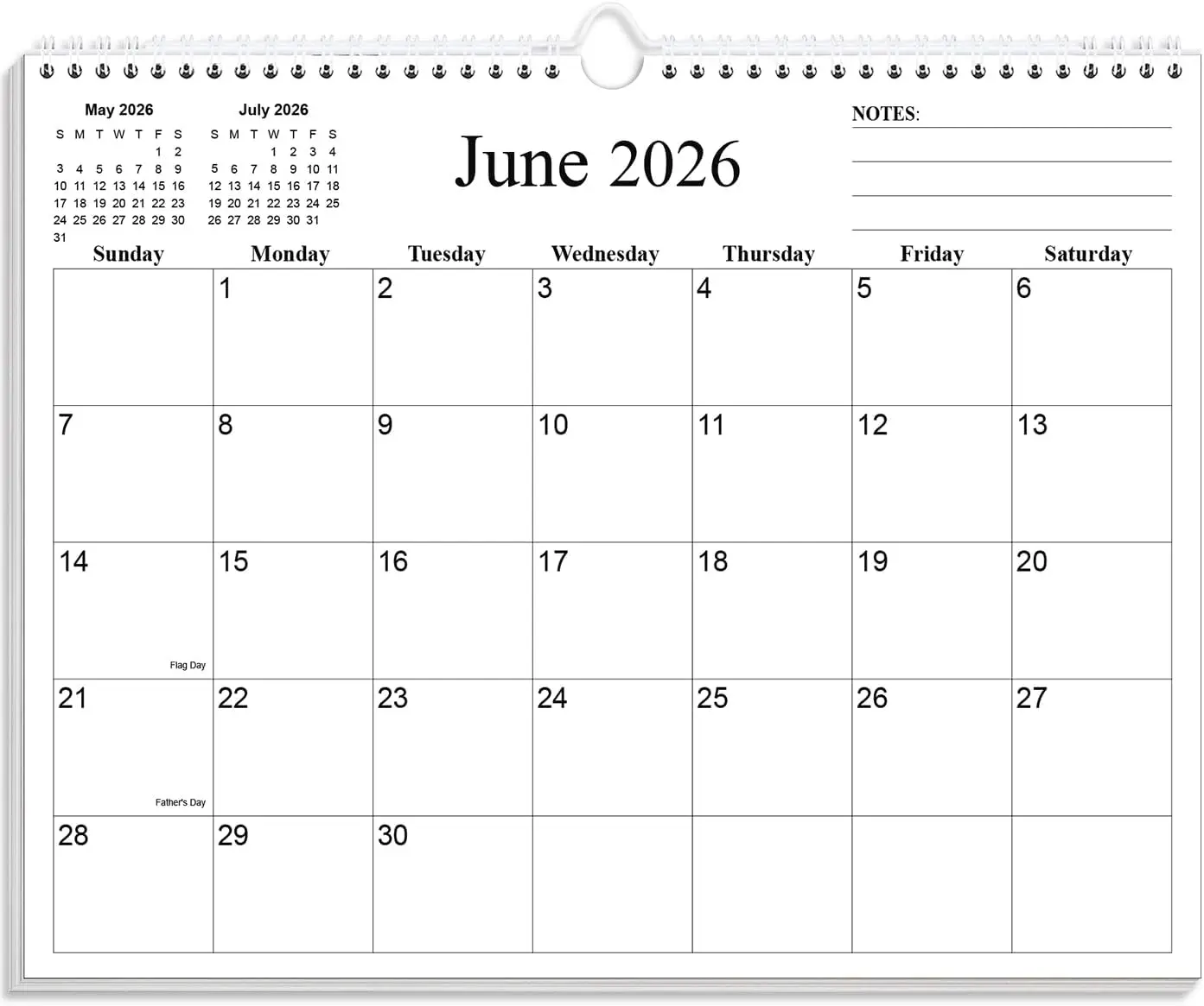 2026-2027 Wall Calendar 19 Months June 2026-Dec 2027, 8.5x11 Inch, Black
2026-2027 Wall Calendar 19 Months June 2026-Dec 2027, 8.5x11 Inch, Black