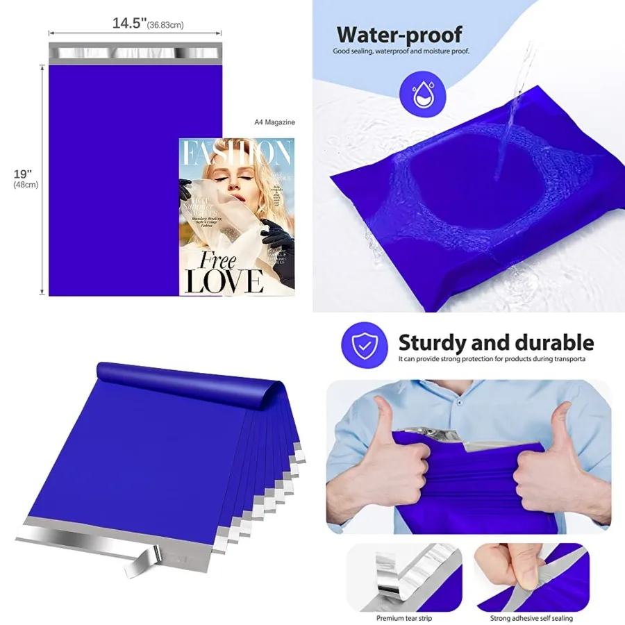 Large Poly Mailers 14.5x19'' 100Pc, Waterproof Shipping Bags for Clothing, Strong Adhesive Mailers Poly Bags for Small Business
Large Poly Mailers 14.5x19'' 100Pc, Waterproof Shipping Bags for Clothing, Strong Adhesive Mailers Poly Bags for Small Business