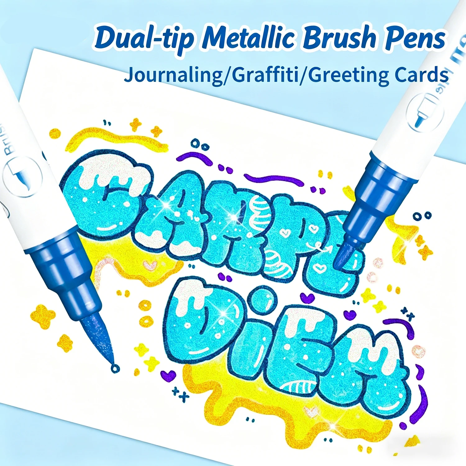 10pcs Dual-tip Metallic Marker Pens Brush & Fine Nibs Paint Markers For DIY Cards Scrapbooking Art Supplies, Back To School
10pcs Dual-tip Metallic Marker Pens Brush & Fine Nibs Paint Markers For DIY Cards Scrapbooking Art Supplies, Back To School