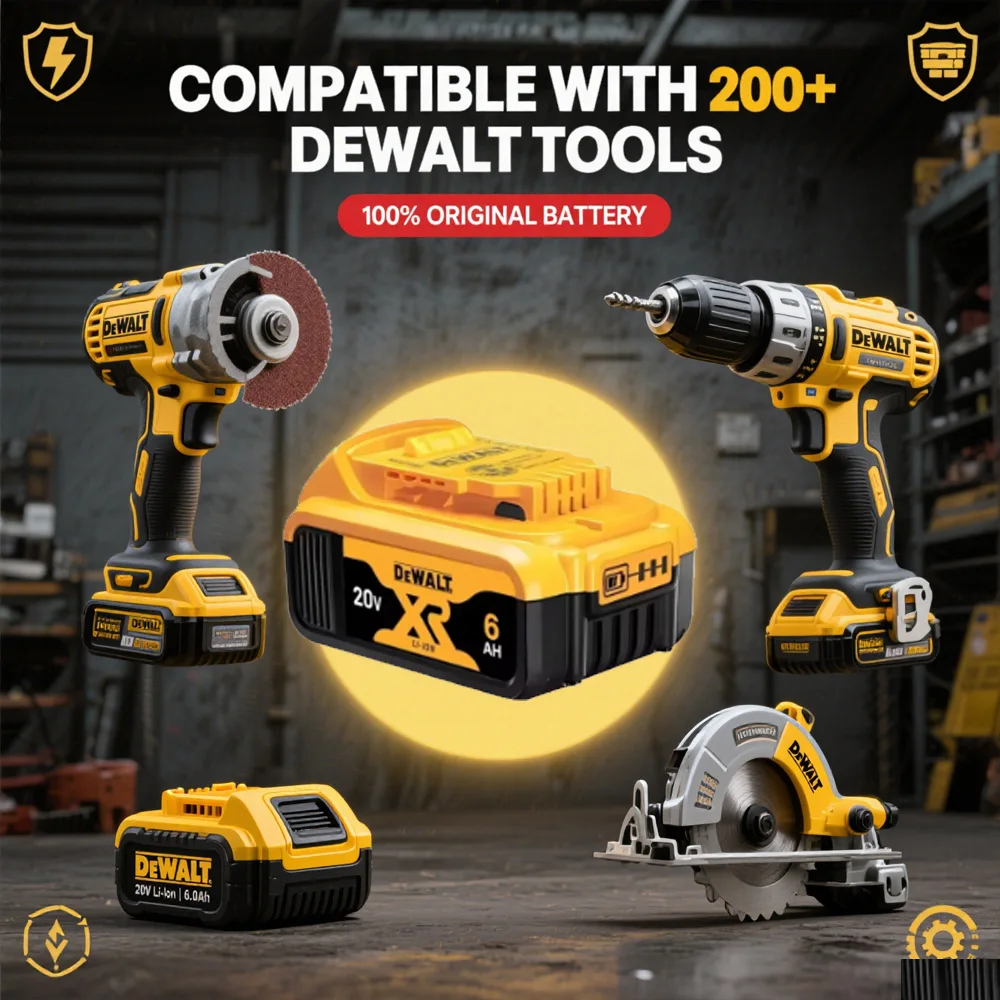Authentic DeWalt 20V 6.0Ah Battery Pack - Robust Housing Protects Internal Battery Components
Authentic DeWalt 20V 6.0Ah Battery Pack - Robust Housing Protects Internal Battery Components