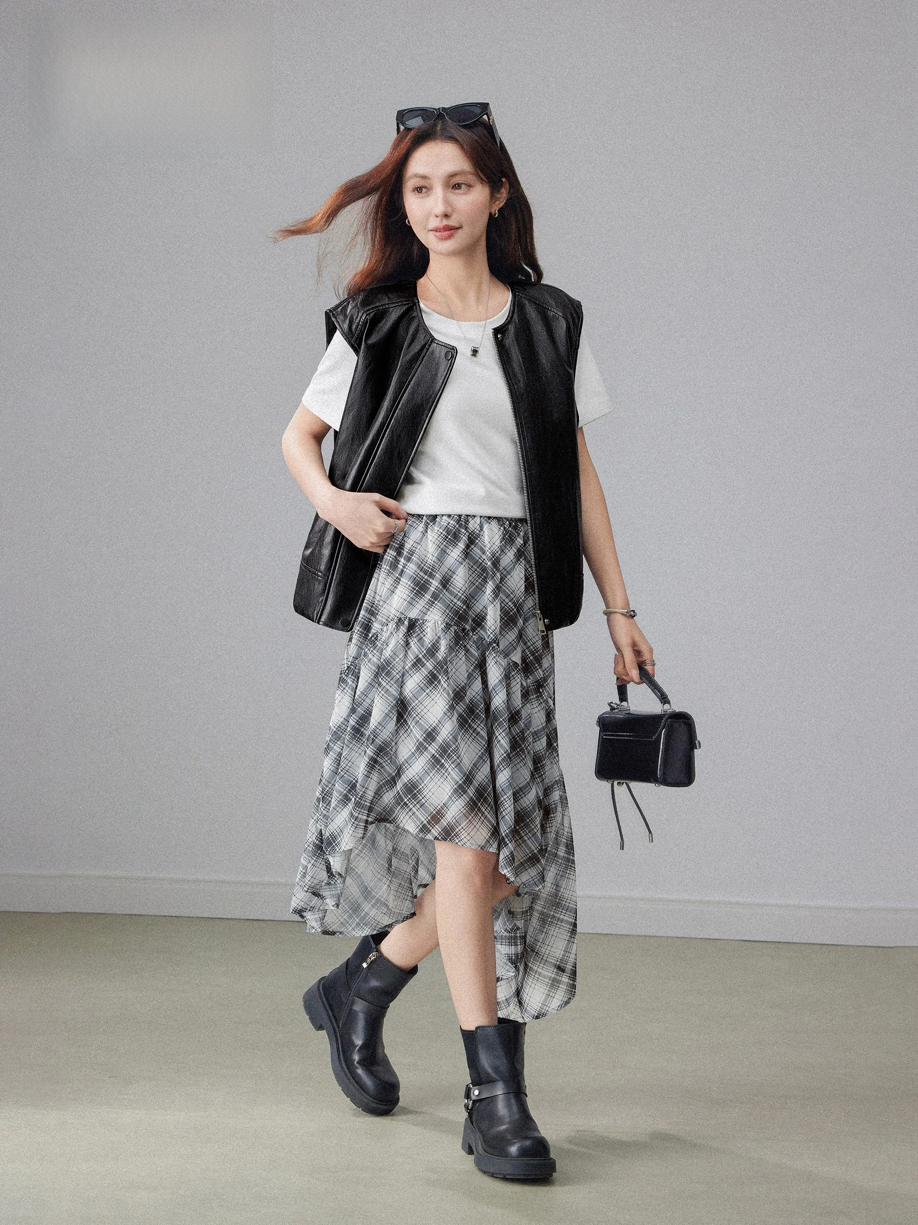 High Waist Plaid A-Line Midi Skirt Women's Spring Design Sensation Slimming Versatile Draped Asymmetrical Skirt
High Waist Plaid A-Line Midi Skirt Women's Spring Design Sensation Slimming Versatile Draped Asymmetrical Skirt