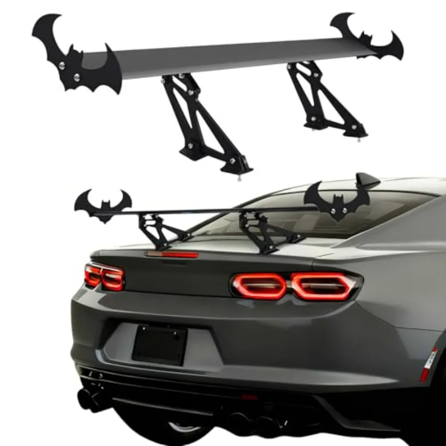 GT rear spoiler for cars, aluminum, black, adjustable wing design for racing and drift applications
GT rear spoiler for cars, aluminum, black, adjustable wing design for racing and drift applications