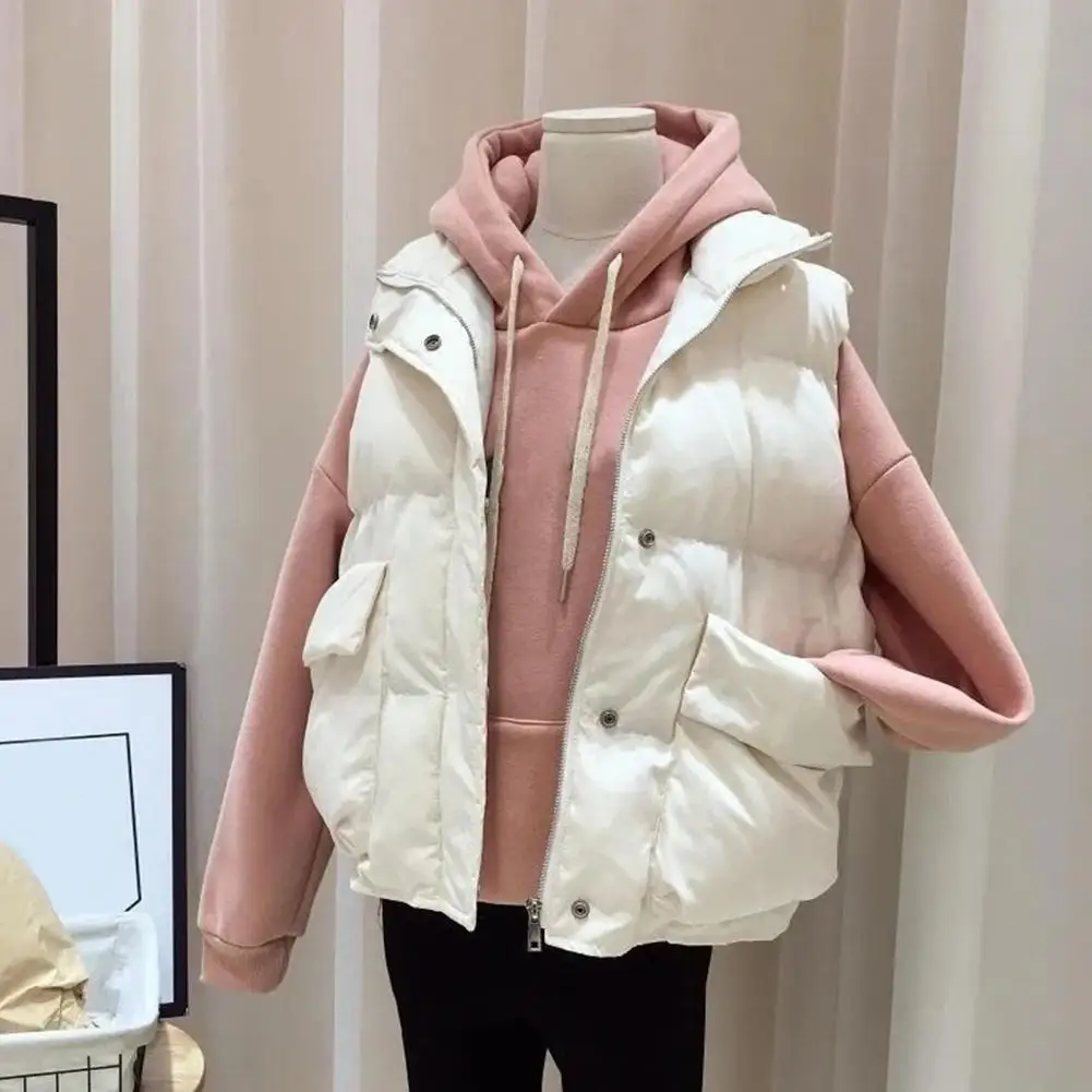 Women Down Cotton Vest Cozy Women's Winter Down Vest with Lapel Pockets Soft Warm Stylish Cold-resistant Sleeveless Coat
Women Down Cotton Vest Cozy Women's Winter Down Vest with Lapel Pockets Soft Warm Stylish Cold-resistant Sleeveless Coat