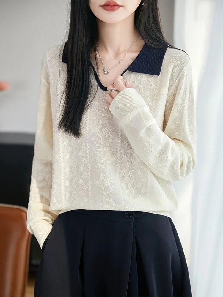 Women's Neck Long Sleeve Knitted Top Breathable Loose Fit Vintage Embroidery Soft Stretchy Base Layer Shirt
Women's Neck Long Sleeve Knitted Top Breathable Loose Fit Vintage Embroidery Soft Stretchy Base Layer Shirt