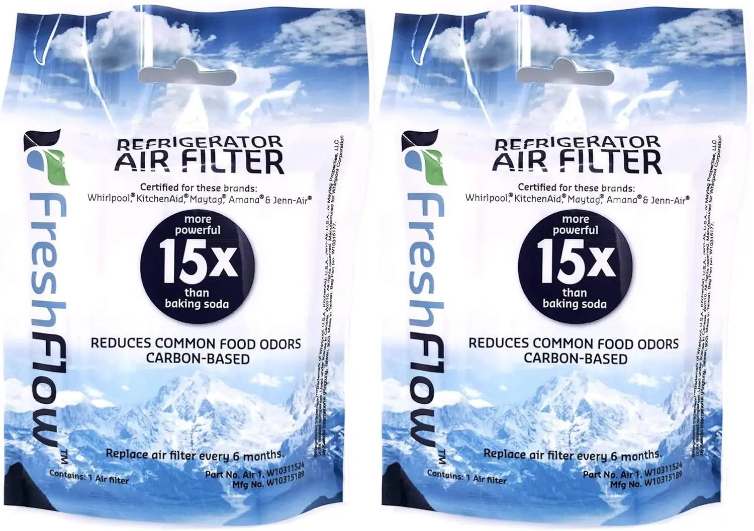 2-Pack Air Filter Cartridge for Refrigerator, Reduces Odors & Bacteria, Compatible with Select Models
2-Pack Air Filter Cartridge for Refrigerator, Reduces Odors & Bacteria, Compatible with Select Models