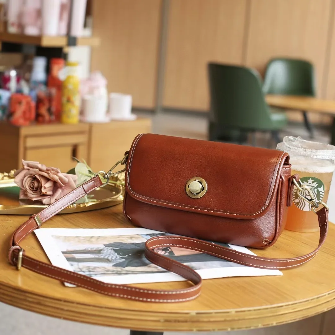 New cowhide women's bag, crossbody bag, vegetable tanned handbag, Korean version shoulder bag, mini bag
New cowhide women's bag, crossbody bag, vegetable tanned handbag, Korean version shoulder bag, mini bag