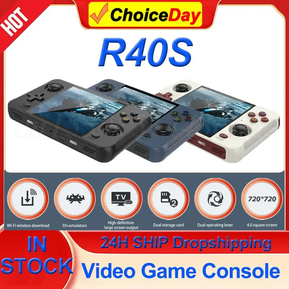 R40S Retro Handheld Video Game Console Linux System 720*720 4 Inch IPS Screen Pocket Game Console 4000mAH Battery Childrens Gift
R40S Retro Handheld Video Game Console Linux System 720*720 4 Inch IPS Screen Pocket Game Console 4000mAH Battery Childrens Gift
