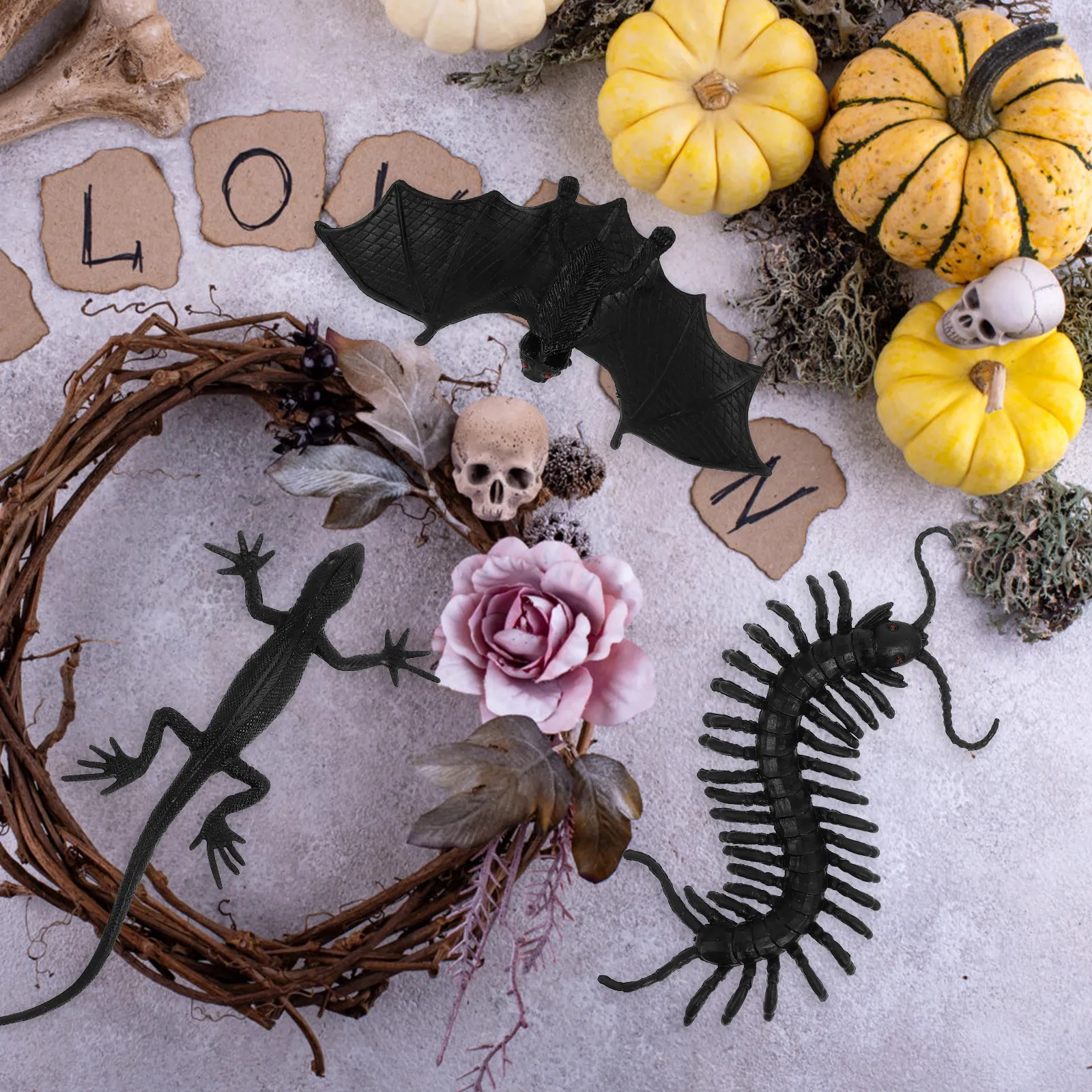 18Pcs Halloween Pranks Set Lifelike Animal Decor Snake Bat Scorpion Gecko Centipede Spider for Party Masquerade Cosplay Decor
18Pcs Halloween Pranks Set Lifelike Animal Decor Snake Bat Scorpion Gecko Centipede Spider for Party Masquerade Cosplay Decor
