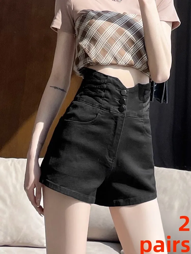 High Waist Button down Denim Shorts Women's Design Sensation Summer New Style Small Size Spicy Girl Wide Leg Hot Pants
High Waist Button down Denim Shorts Women's Design Sensation Summer New Style Small Size Spicy Girl Wide Leg Hot Pants