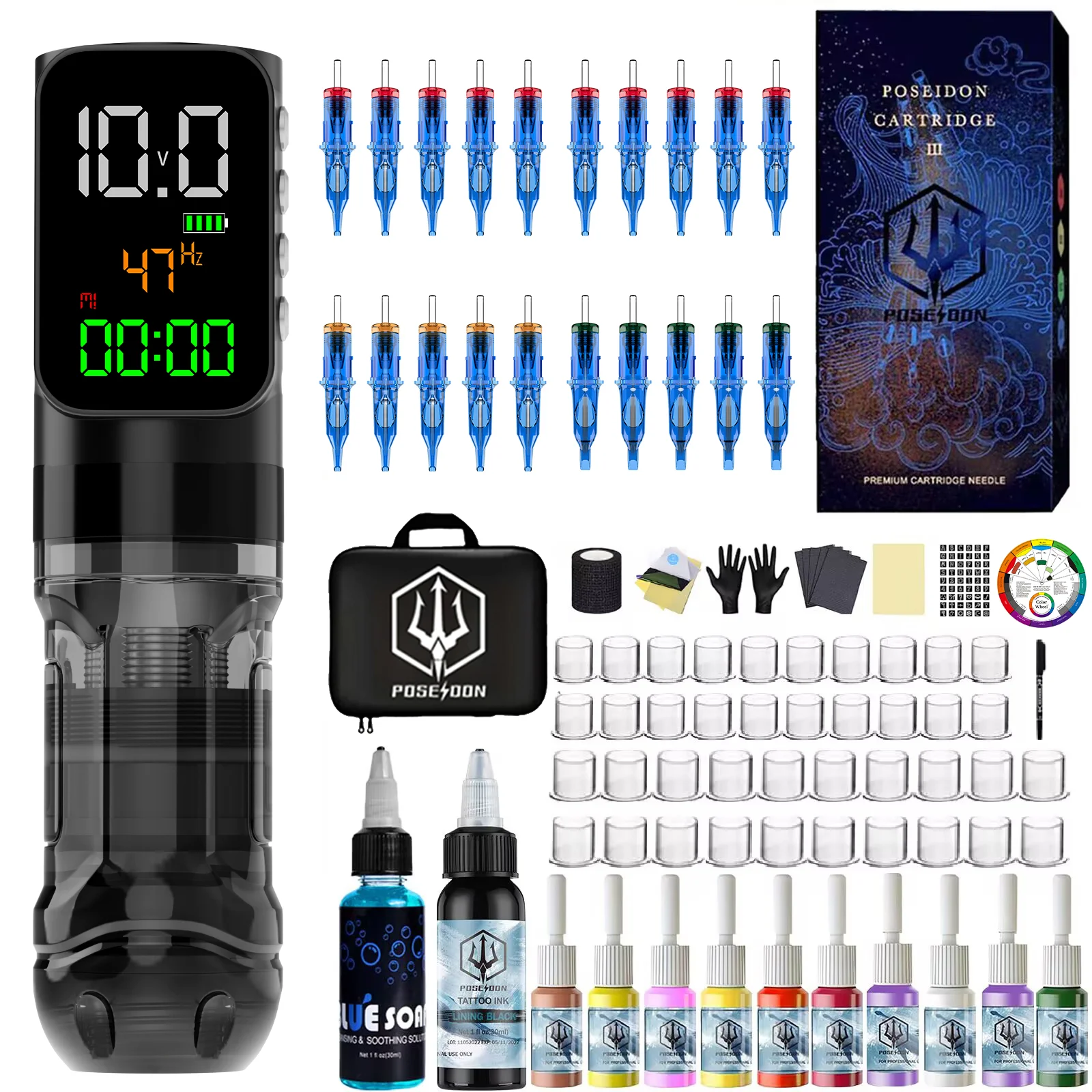 POSEIDON Tattoo Kit Tattoo Pen Kit 20 Tattoo Needles For Permanent Makeup Tattoo Machine Kit Wireless Tattoo Gun Kit
POSEIDON Tattoo Kit Tattoo Pen Kit 20 Tattoo Needles For Permanent Makeup Tattoo Machine Kit Wireless Tattoo Gun Kit