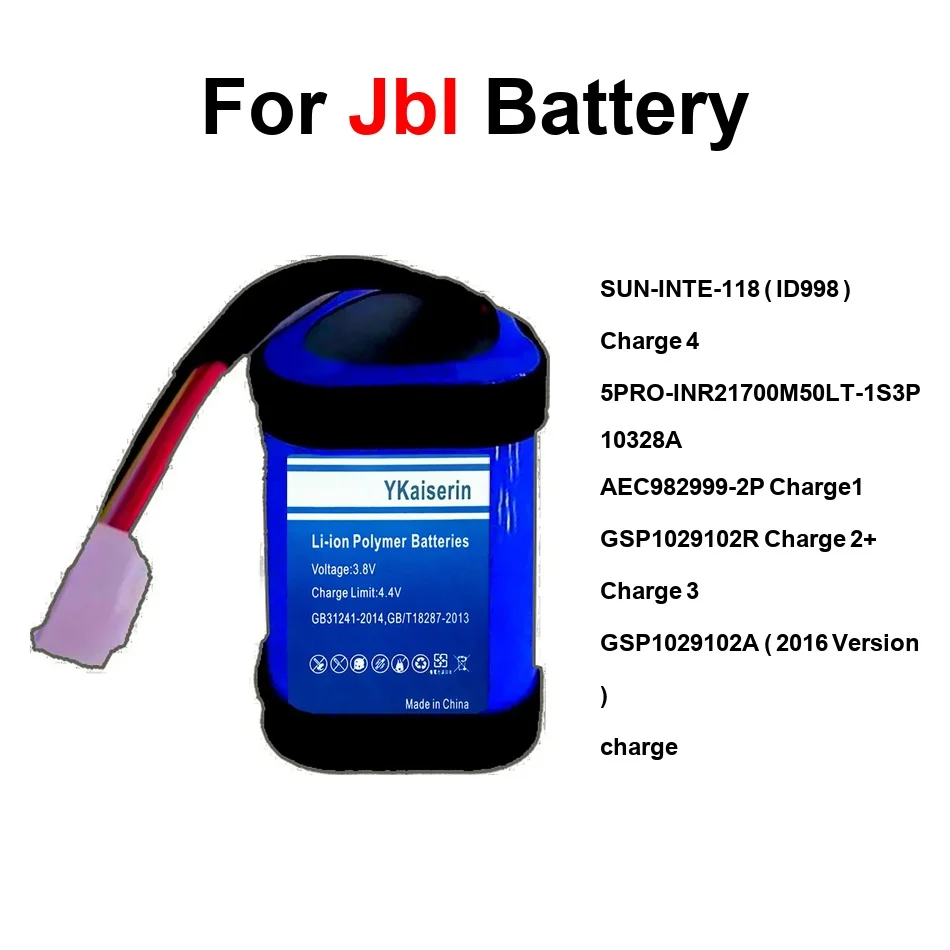 Battery AEC982999-2P CHARGE1 Sun-Inte-118 ID998 For Jbl Charge 4BLK 4J Bluetooth 1 2 3 4 5 Plus 2015 2016 6600-15000Mah
Battery AEC982999-2P CHARGE1 Sun-Inte-118 ID998 For Jbl Charge 4BLK 4J Bluetooth 1 2 3 4 5 Plus 2015 2016 6600-15000Mah