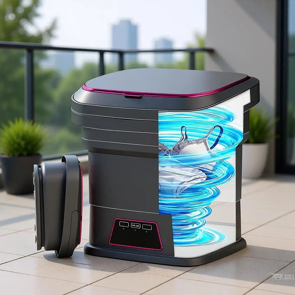 Мини-стиральная машина 16 л с 3 режимами, функцией быстрой стирки, отжимом, компактная, для путешествий, квартир, общежитий, автодомов — идеально подходит для небольших загрузок белья.
Мини-стиральная машина 16 л с 3 режимами, функцией быстрой стирки, отжимом, компактная, для путешествий, квартир, общежитий, автодомов — идеально подходит для небольших загрузок белья.