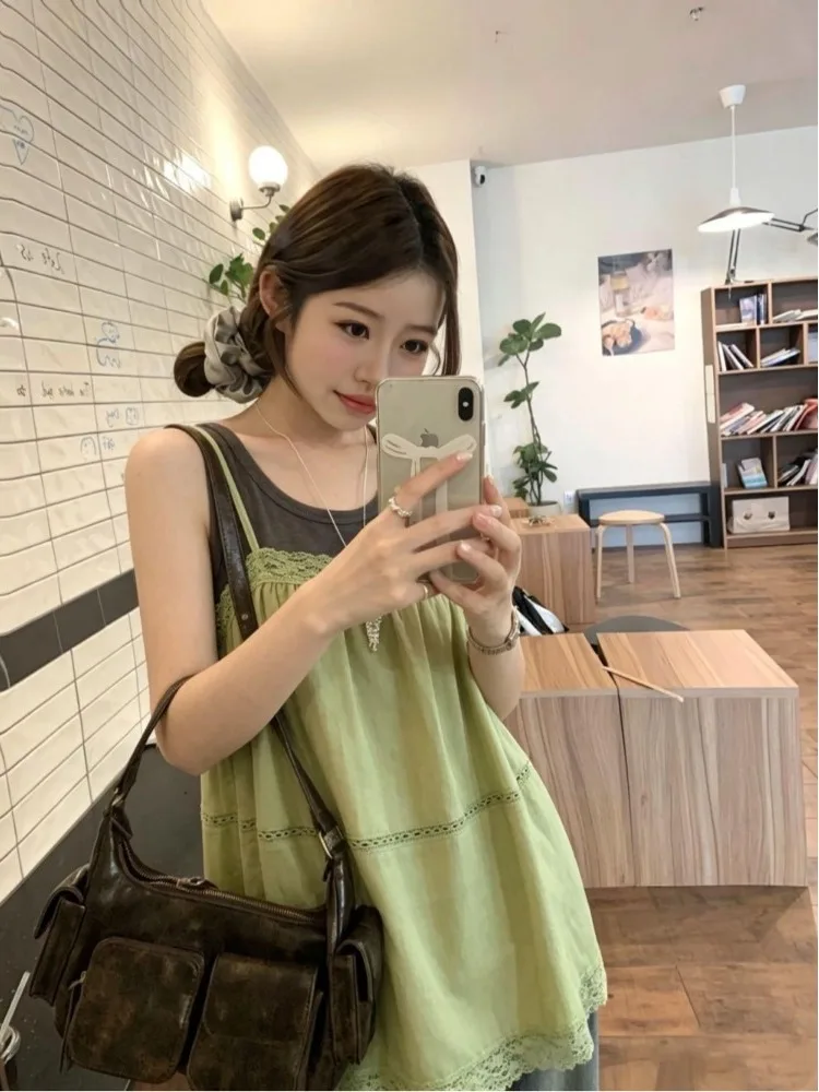 Casual Lace Splice Sleeveless Vest Two-Piece Set Large Size Fashionable Summer 2026 Breathable round Neck Loose Fit Women's E...
Casual Lace Splice Sleeveless Vest Two-Piece Set Large Size Fashionable Summer 2026 Breathable round Neck Loose Fit Women's E...
