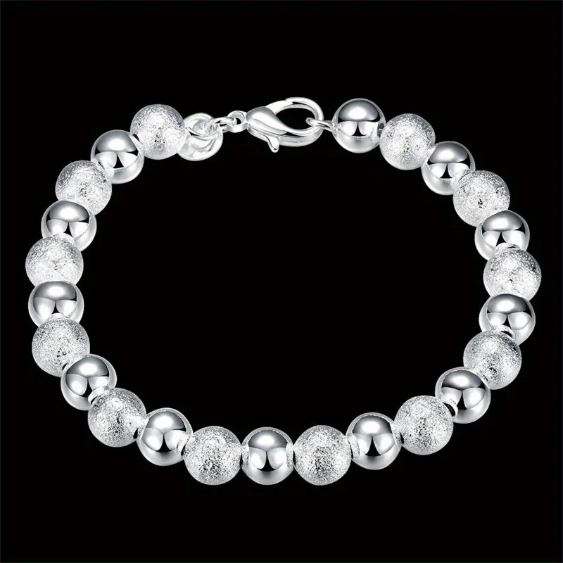 Luxury designer 925 sterling Silver Elegant Beads chain Bracelet for Women Men Jewelry Fashion wedding accessories party gift
Luxury designer 925 sterling Silver Elegant Beads chain Bracelet for Women Men Jewelry Fashion wedding accessories party gift