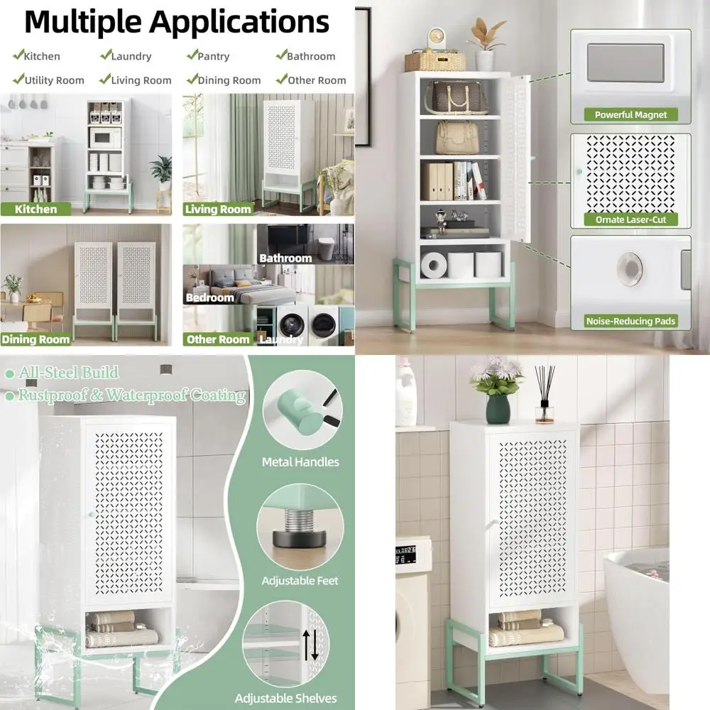 Металлический напольный шкаф с дверцами и регулируемыми полками, высота 42,51, водонепроницаемое и нержавеющее хранилище для ванных комнат и прачечной Ro
Металлический напольный шкаф с дверцами и регулируемыми полками, высота 42,51, водонепроницаемое и нержавеющее хранилище для ванных комнат и прачечной Ro