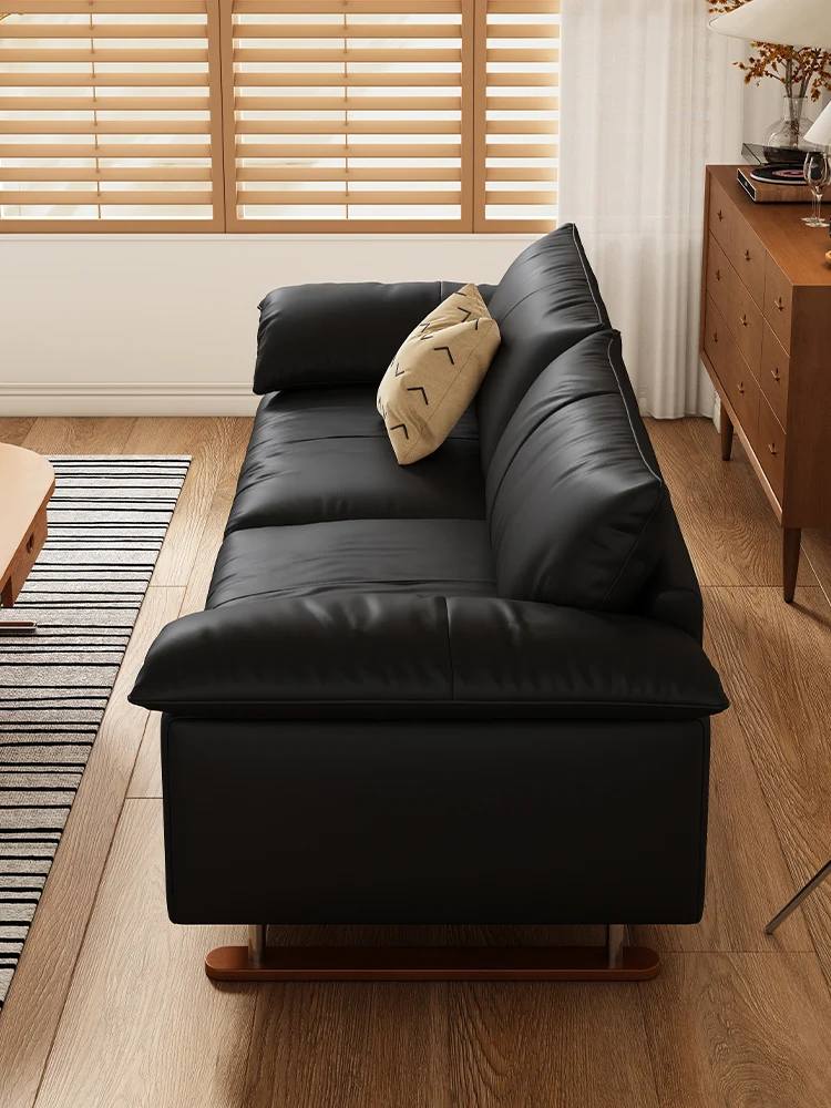 m French retro leather sofa living room small apartment straight row black cat leather antique three-person sofa m
m French retro leather sofa living room small apartment straight row black cat leather antique three-person sofa m