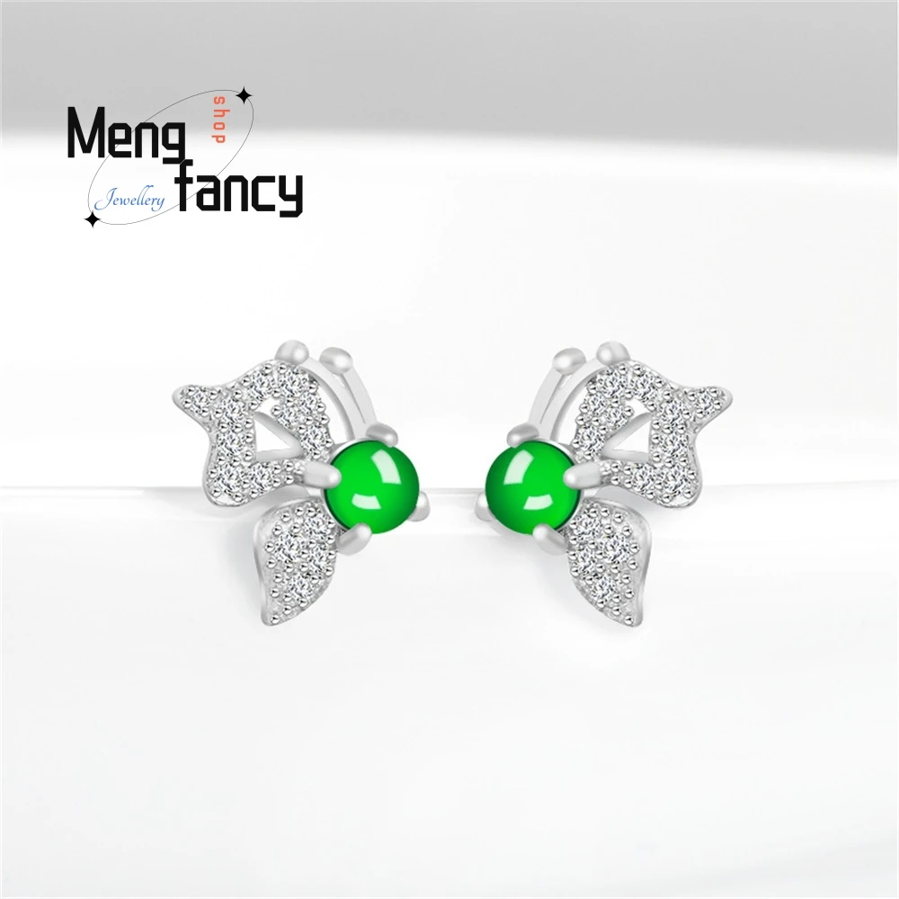 S925 Silver Inlaid Natural A Goods Jade Yang Green Butterfly Ice Earrings Jade Fashion Earrings For Women Fine Jewelry
S925 Silver Inlaid Natural A Goods Jade Yang Green Butterfly Ice Earrings Jade Fashion Earrings For Women Fine Jewelry