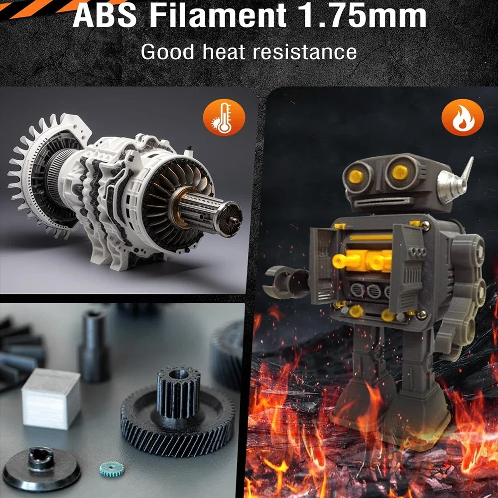 JAYO ABS Filament 1.75mm Strong & Durable 3D Printer Filament, Hot Deformation 90 Perfect for Functional Prototypes & Mechanical
JAYO ABS Filament 1.75mm Strong & Durable 3D Printer Filament, Hot Deformation 90 Perfect for Functional Prototypes & Mechanical