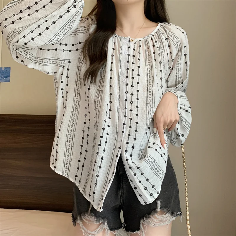 S-4XL Large Size Thin Shirts Women 2023 Spring Summer Long Sleeve Cotton Linen Vintage Chic Blouse Casual Loose Striped Tops
S-4XL Large Size Thin Shirts Women 2023 Spring Summer Long Sleeve Cotton Linen Vintage Chic Blouse Casual Loose Striped Tops