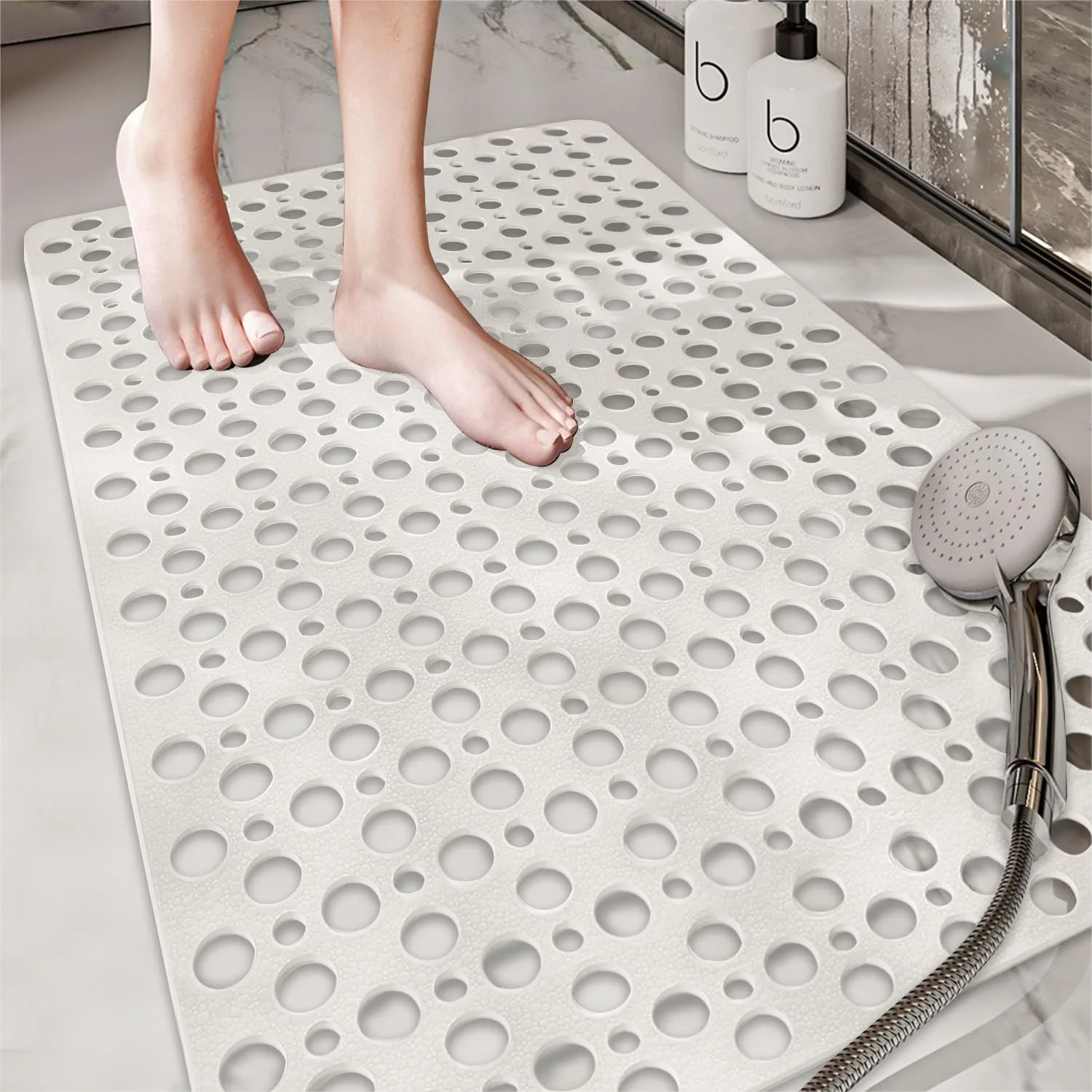 Non Slip Shower Mats for Inside Shower, 35.4x23.6 Inch Anti-Slip Shower Stall Mat with Big Suction Cups for Elderly
Non Slip Shower Mats for Inside Shower, 35.4x23.6 Inch Anti-Slip Shower Stall Mat with Big Suction Cups for Elderly