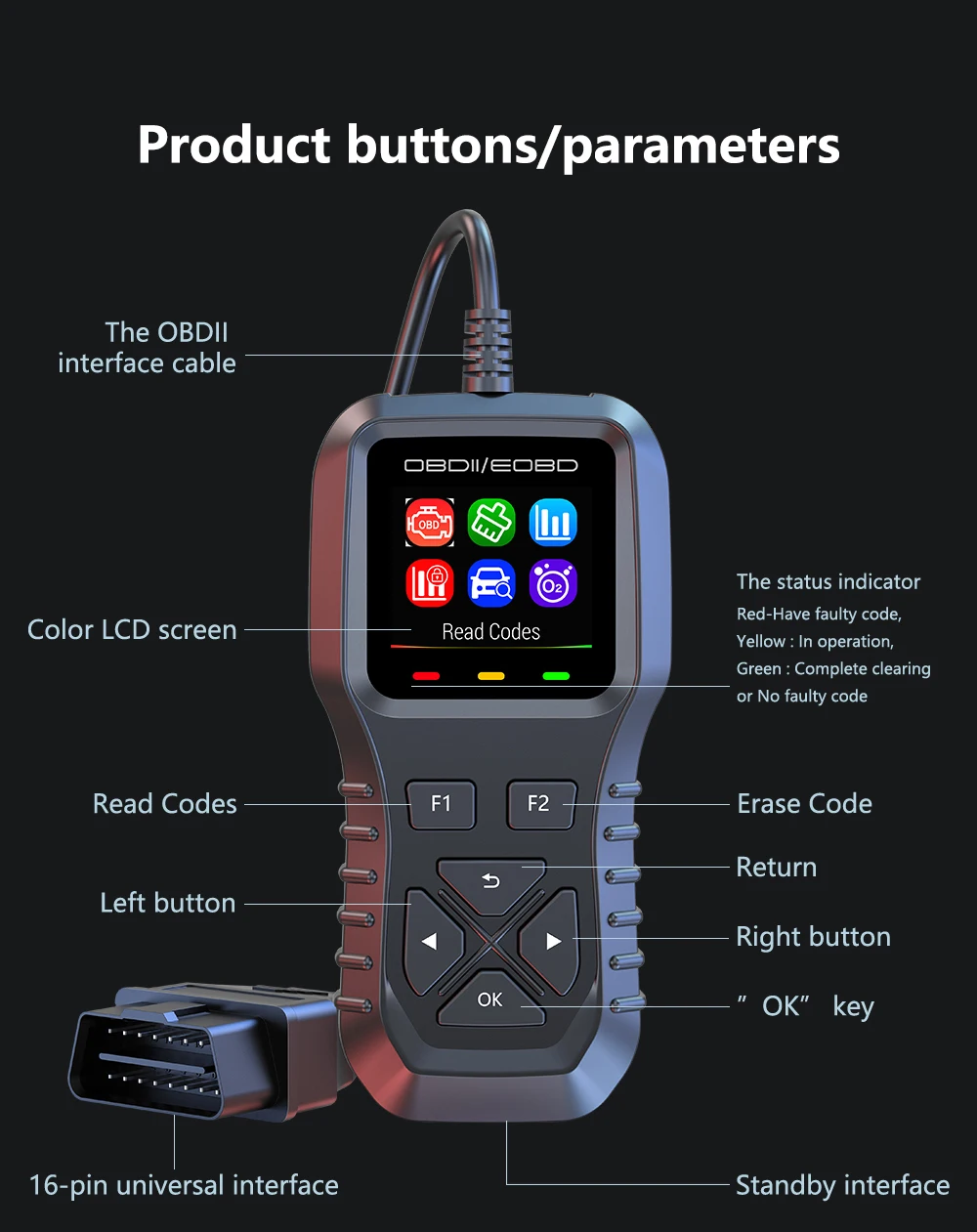 New OBD2 Scanner OBDII Reader, Check Engine Scan Tool, DTC Lookup, Clear Codes & Freeze Frame, Universal Car Diagnostic Tester
New OBD2 Scanner OBDII Reader, Check Engine Scan Tool, DTC Lookup, Clear Codes & Freeze Frame, Universal Car Diagnostic Tester