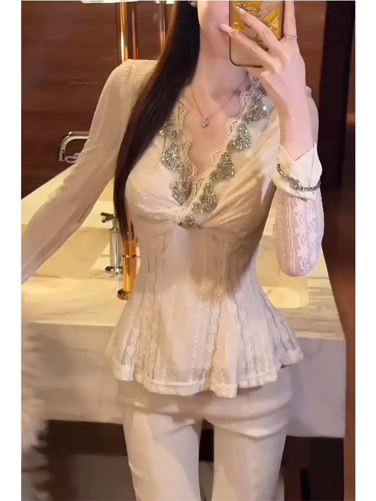 Pure Desire Court Sle V-ne Lace irt Женский длинный топ с завязкой на талии Корейская кружевная блузка Sle для поездок на работу
Pure Desire Court Sle V-ne Lace irt Женский длинный топ с завязкой на талии Корейская кружевная блузка Sle для поездок на работу