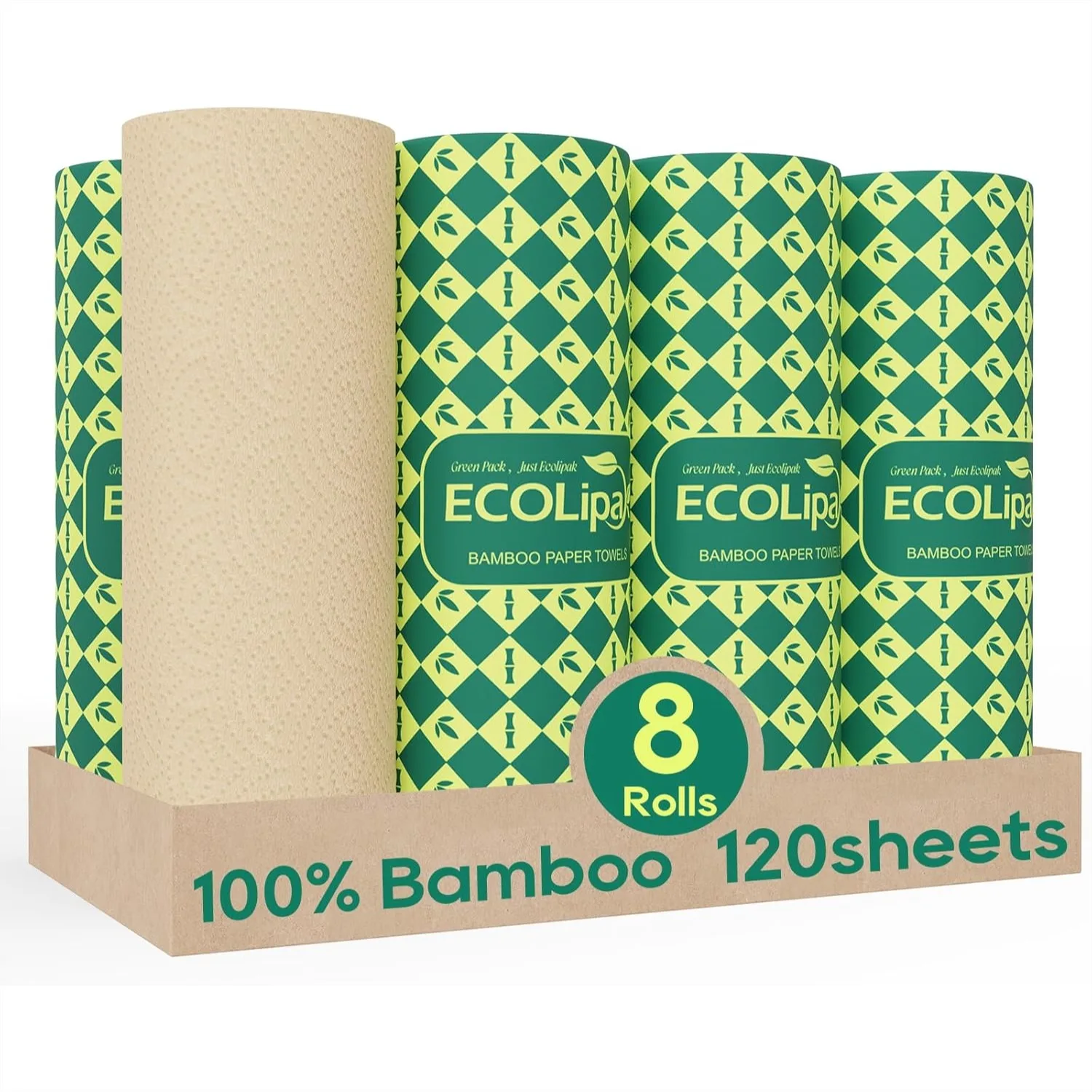 Paper Towels 8 Rolls, 2 Ply 120 Sheets - Soft, Absorbent, Plant-Based Kitchen Towels
Paper Towels 8 Rolls, 2 Ply 120 Sheets - Soft, Absorbent, Plant-Based Kitchen Towels