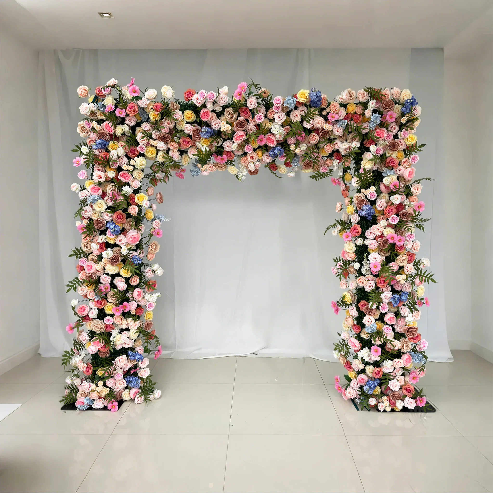 8x8ft Square Silk Vivid Colors Artificial Flower Arch (Pink/Yellow/Blue/White) Durable Handmade Wedding Backdrop For Events
8x8ft Square Silk Vivid Colors Artificial Flower Arch (Pink/Yellow/Blue/White) Durable Handmade Wedding Backdrop For Events