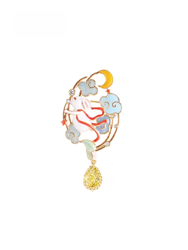 Elegant Classical Style Moon Rabbit Motif Brooch Pin for Women Sumni New Arrival Fashion Jewelry Accessory Female Hanfu
Elegant Classical Style Moon Rabbit Motif Brooch Pin for Women Sumni New Arrival Fashion Jewelry Accessory Female Hanfu