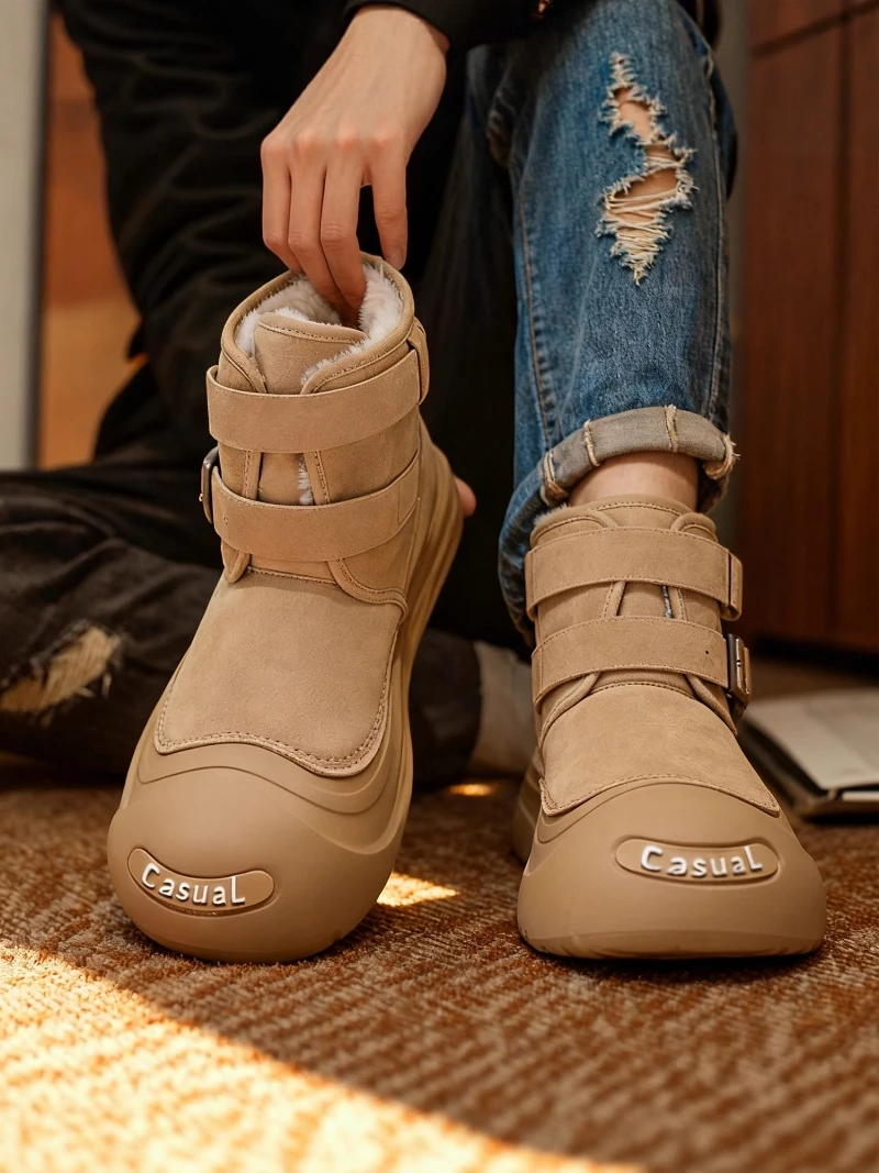 Men's Winter Thickened Fleece Lined Snow Boots Warm Waterproof Cold Resistant Casual Mid-Calf Booties Couple's Booties
Men's Winter Thickened Fleece Lined Snow Boots Warm Waterproof Cold Resistant Casual Mid-Calf Booties Couple's Booties
