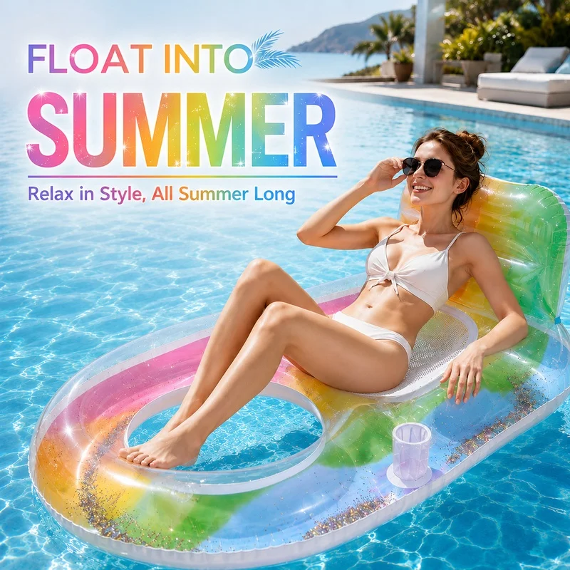 Summer Float Hammock Summer Pool Float with 2 Cup Holder and Backrest Inflatable Lounge Chair Pool Toy Floaties Seaside Tube
Summer Float Hammock Summer Pool Float with 2 Cup Holder and Backrest Inflatable Lounge Chair Pool Toy Floaties Seaside Tube