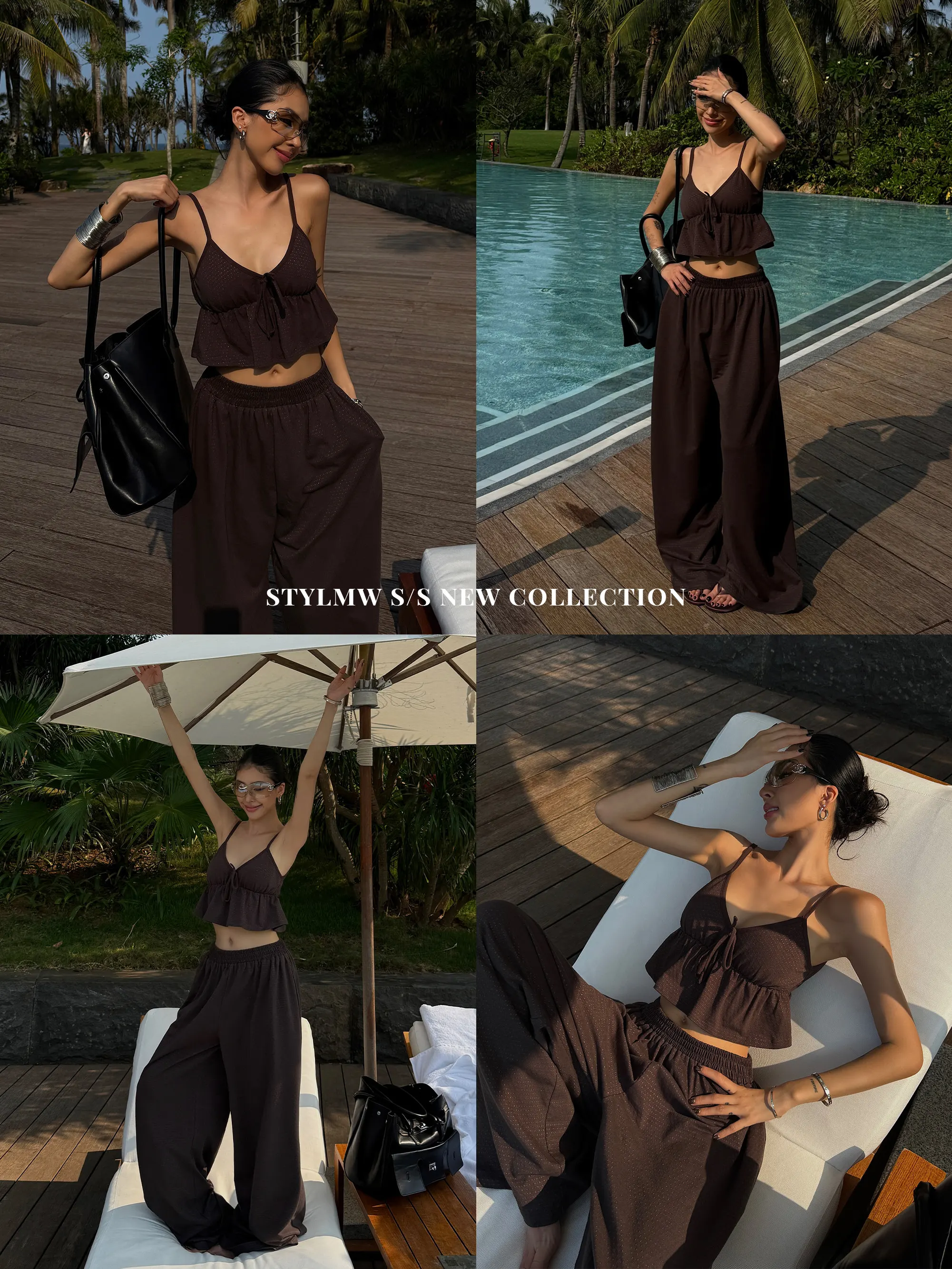 Casual Stylish Brown Spicy Girl Loose Fit Comfortable Summer Outfit Set with Strap Wide Leg Pants And Crop Top for Women
Casual Stylish Brown Spicy Girl Loose Fit Comfortable Summer Outfit Set with Strap Wide Leg Pants And Crop Top for Women