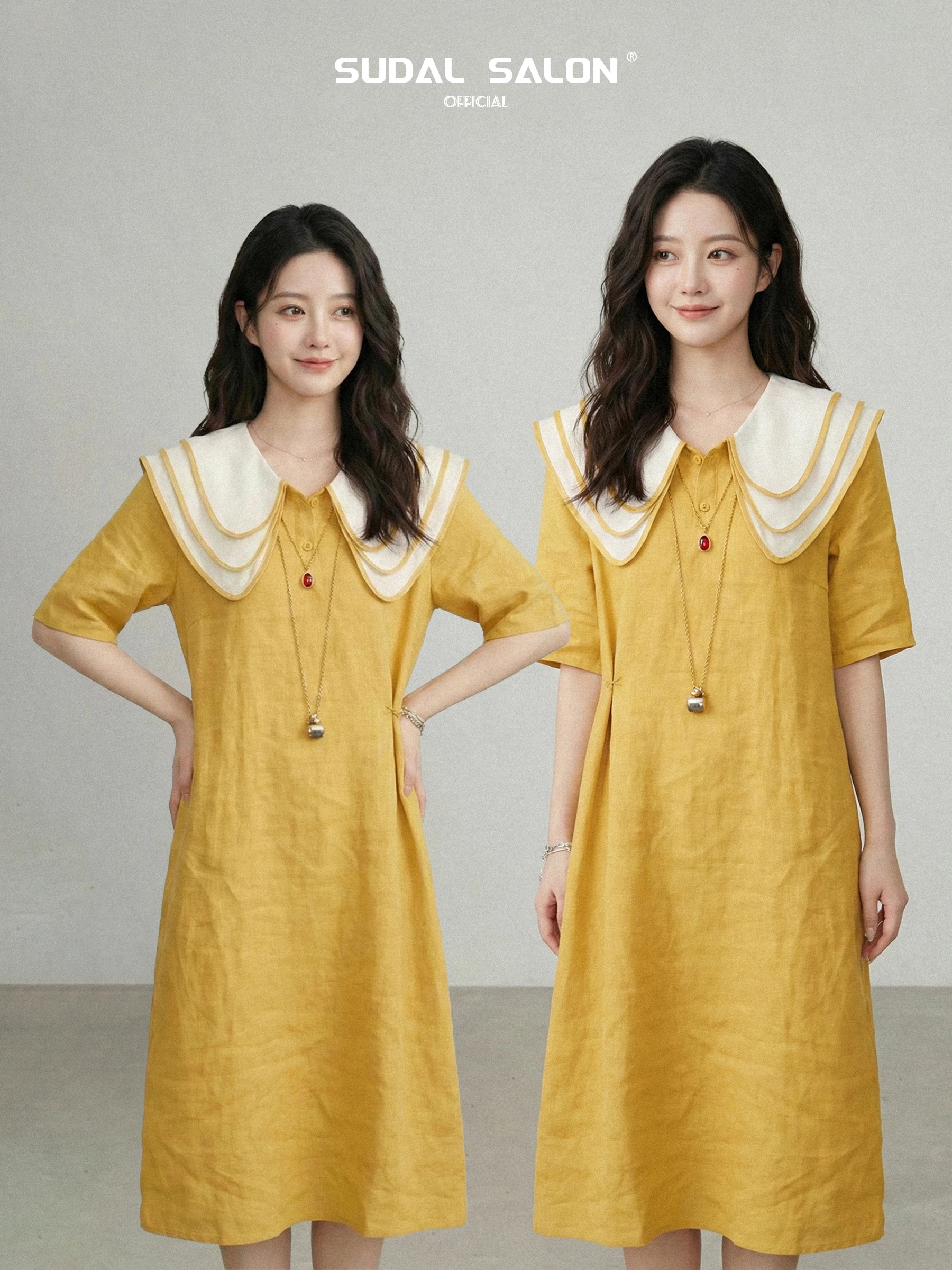 Yellow Doll Collar Slim Fit Long Dr Women's Summer New Sle Waist Cinching Skirt A-Line Casual Faion Gentle Wind
Yellow Doll Collar Slim Fit Long Dr Women's Summer New Sle Waist Cinching Skirt A-Line Casual Faion Gentle Wind