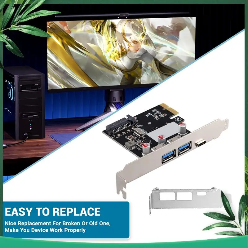 (NEW) Expansion Card Desktop Graphics Card PCI-E1x To USB3.1 Type-C Card USB3.0 A Adapter Card Forward And Reverse Insertion
(NEW) Expansion Card Desktop Graphics Card PCI-E1x To USB3.1 Type-C Card USB3.0 A Adapter Card Forward And Reverse Insertion