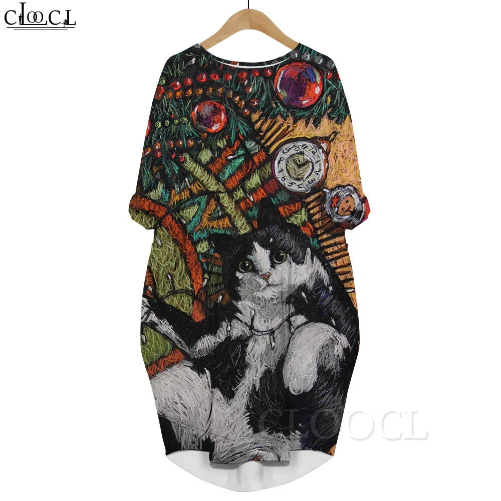CLOOCL Harajuku Casual Dress Cat Painting Pattern 3D Printed Soft Comfortable Long Sleeve Pocket Dress Female Long Dresses
CLOOCL Harajuku Casual Dress Cat Painting Pattern 3D Printed Soft Comfortable Long Sleeve Pocket Dress Female Long Dresses