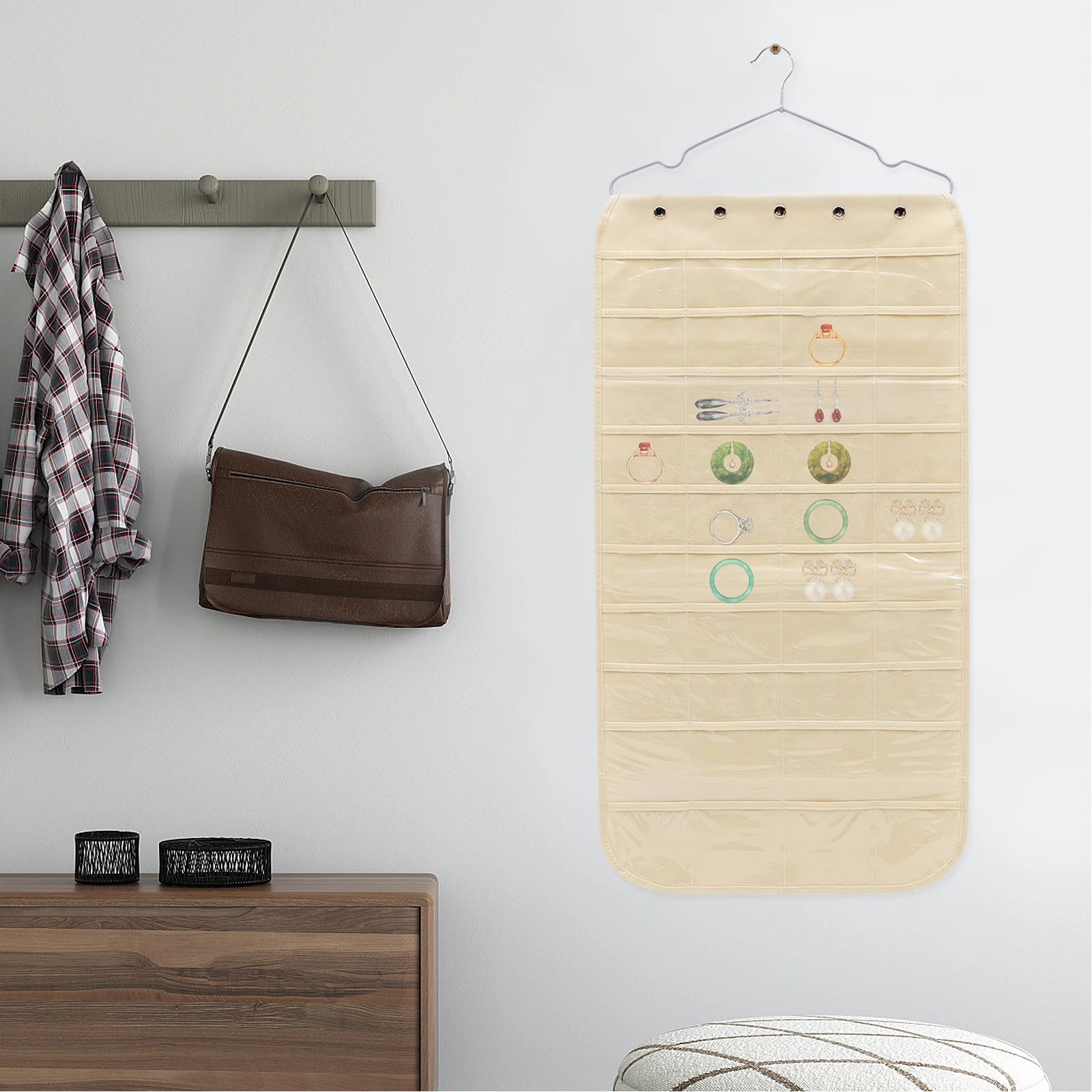 Transparent PVC Jewelry Storage Bag for Necklaces Earrings Rings Display Hanging ganizer Anti Oxidation Beige Storage
Transparent PVC Jewelry Storage Bag for Necklaces Earrings Rings Display Hanging ganizer Anti Oxidation Beige Storage