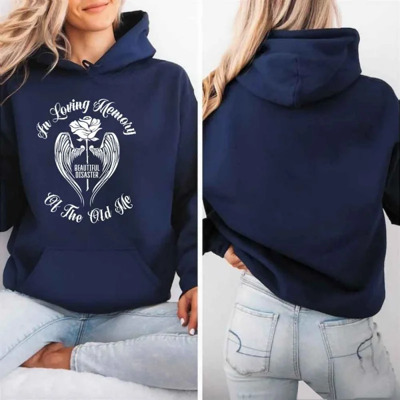 Women's In Loving Memory Quote Print Hoodie Navy Blue Angel Wings Rose Front Print Casual Streetwear Pullover Sweatshirt
Women's In Loving Memory Quote Print Hoodie Navy Blue Angel Wings Rose Front Print Casual Streetwear Pullover Sweatshirt