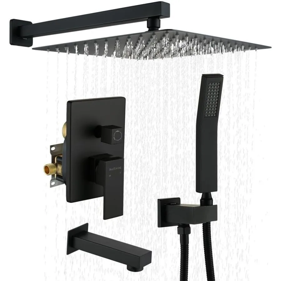 Роскошная душевая система для ванной комнаты, 12-дюймовая душевая насадка с дождевой насадкой, смеситель для душа с дождевой насадкой высокого давления в матовом черном цвете Showe
Роскошная душевая система для ванной комнаты, 12-дюймовая душевая насадка с дождевой насадкой, смеситель для душа с дождевой насадкой высокого давления в матовом черном цвете Showe