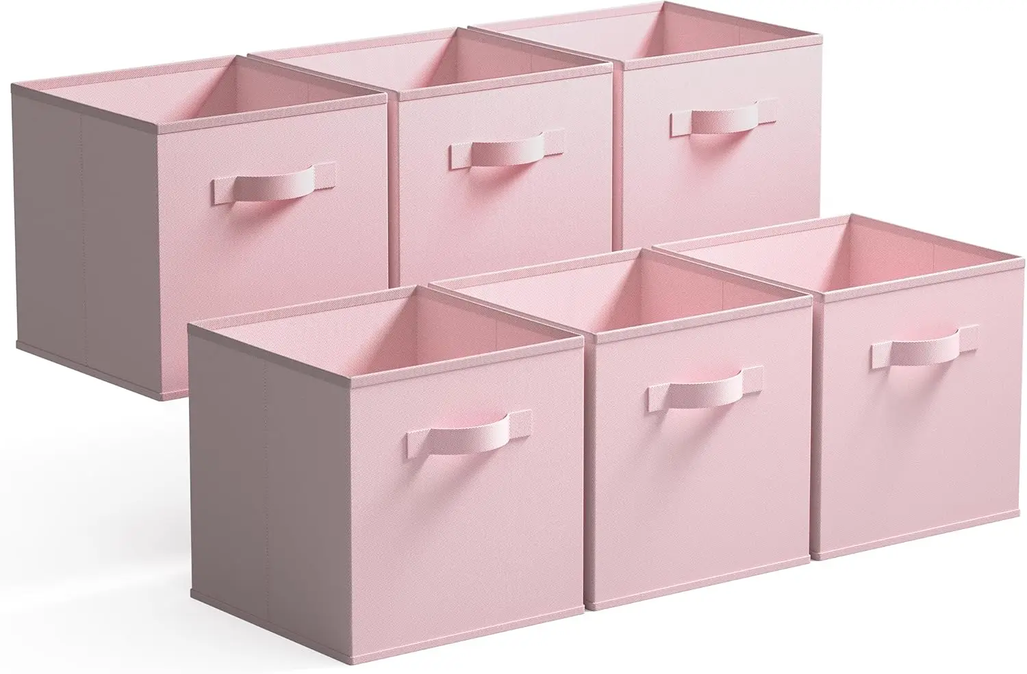 11 Inch 6 Pack Foldable Fabric Storage Boxes with Handle, Pink Organizer for Shelves and Closet
11 Inch 6 Pack Foldable Fabric Storage Boxes with Handle, Pink Organizer for Shelves and Closet