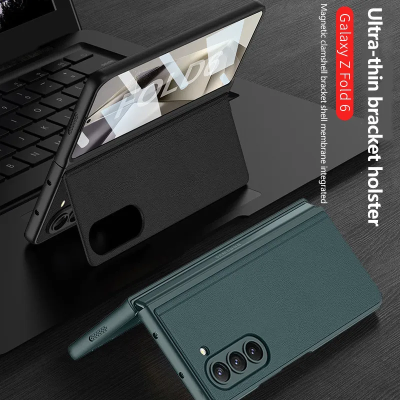 Ультратонкий складной чехол-подставка из искусственной кожи для телефона Samsung Galaxy Z Fold 6 Z, складная закаленная пленка для телефона, защитный чехол
Ультратонкий складной чехол-подставка из искусственной кожи для телефона Samsung Galaxy Z Fold 6 Z, складная закаленная пленка для телефона, защитный чехол