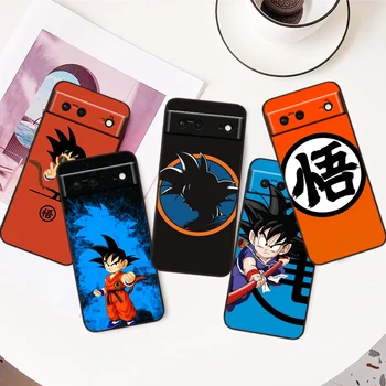 애니메이션 D-Dragon Ball Z 손오공 휴대폰 케이스, 구글 픽셀 8 7 6 프로 6A 5A 5 4 4A XL 5G 블랙 쉘 소프트 커버