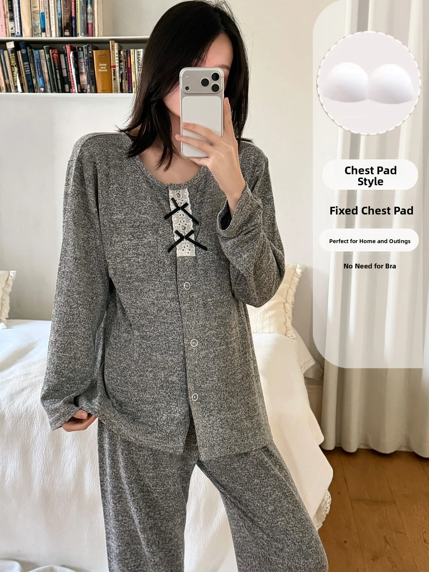 2026 New Women's Sleepwear Set Casual Long Sleeve with Chest Pad Autumn Spring Home Clothes Soft round Neck Open Cardigan
2026 New Women's Sleepwear Set Casual Long Sleeve with Chest Pad Autumn Spring Home Clothes Soft round Neck Open Cardigan
