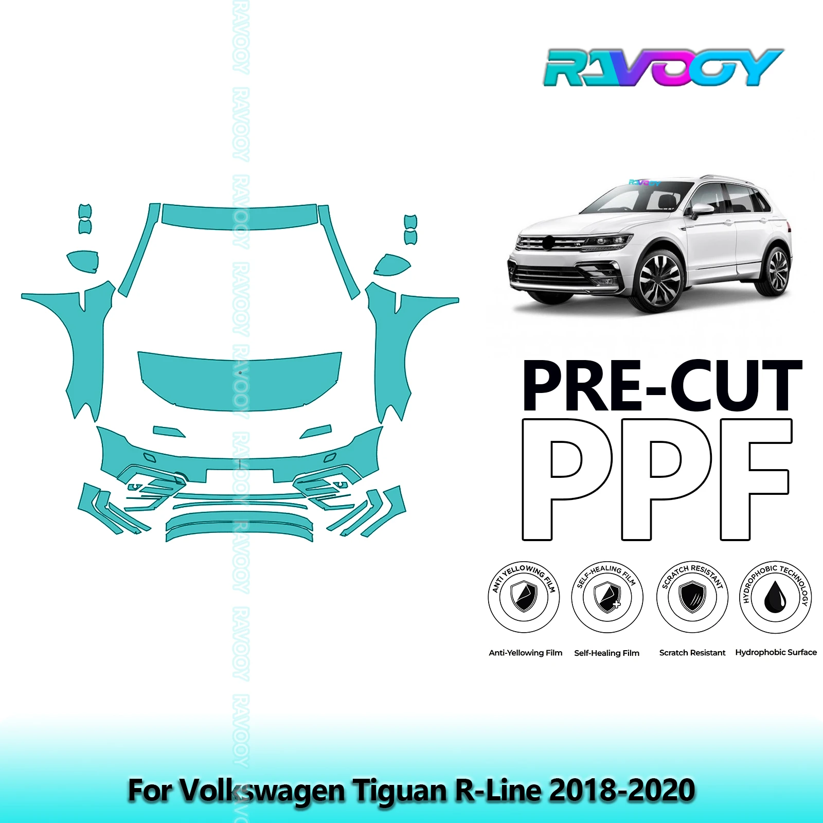 Car Front Kit Clear Bra Precut PPF Paint Protection Film For Volkswagen Tiguan R-Line 2018-2020
Car Front Kit Clear Bra Precut PPF Paint Protection Film For Volkswagen Tiguan R-Line 2018-2020
